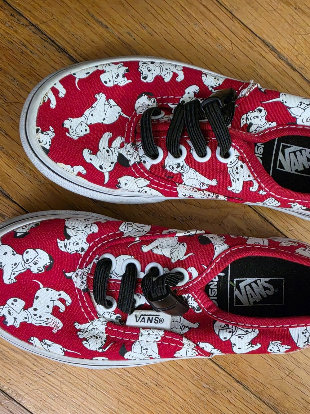 Vans Kids Red 101 Dalmatians Print Canvas Sneakers